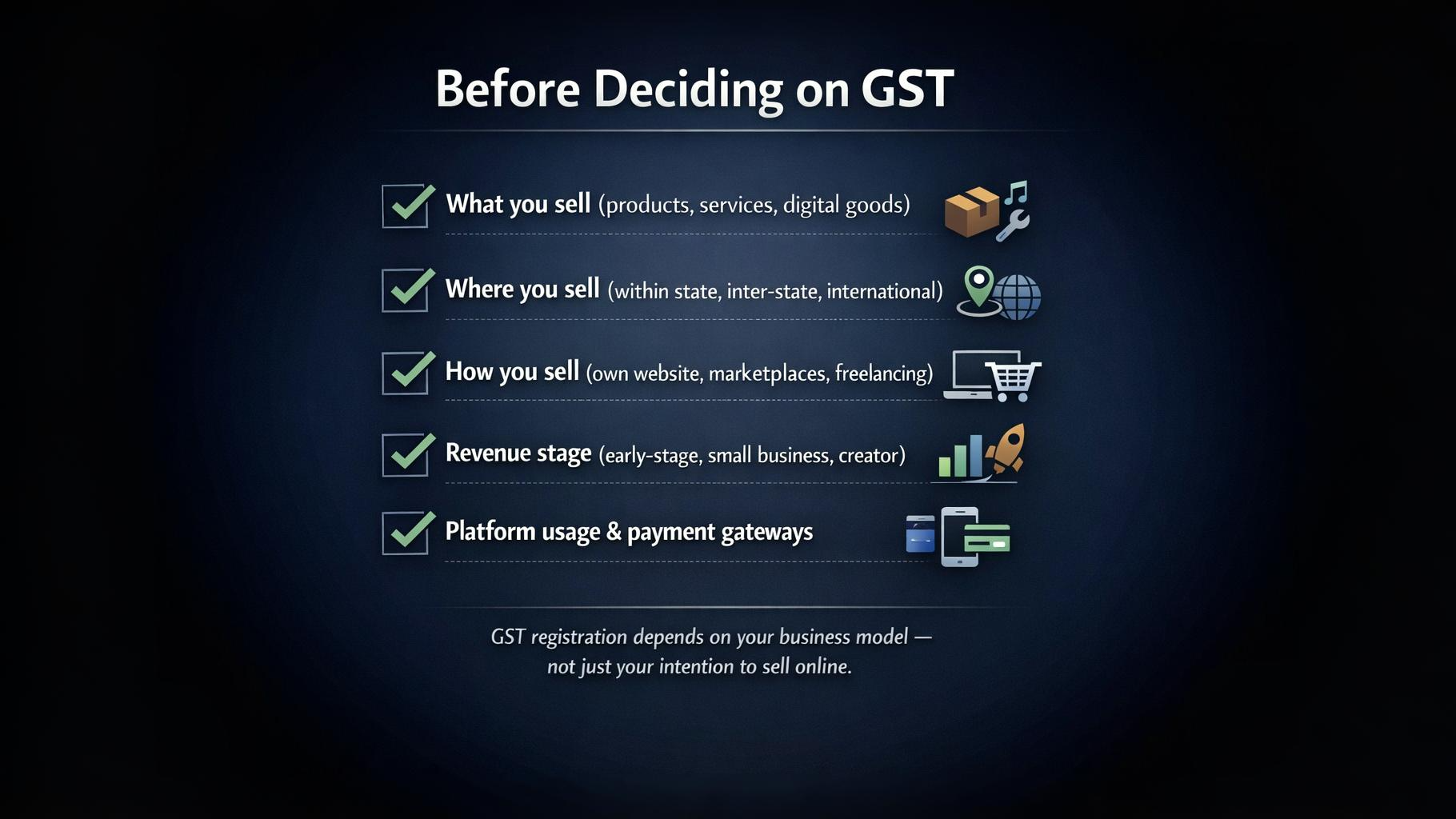 Before deciding on GST registration